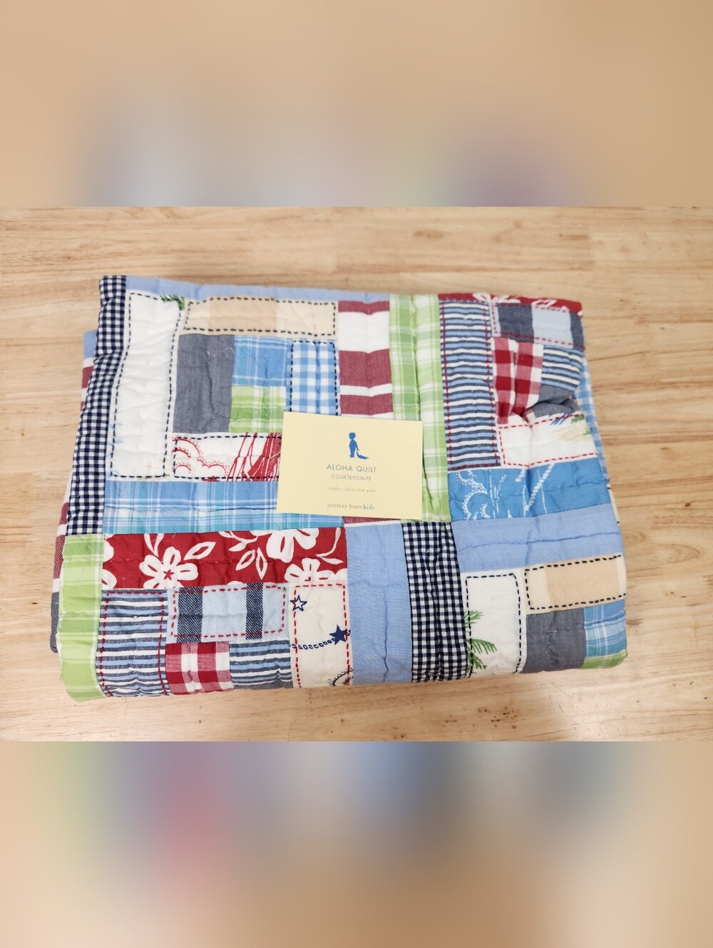 Pottery Barn Kids Aloha Crib/ Toddler Quilt 50x36 NOS Hawaiian Tropical